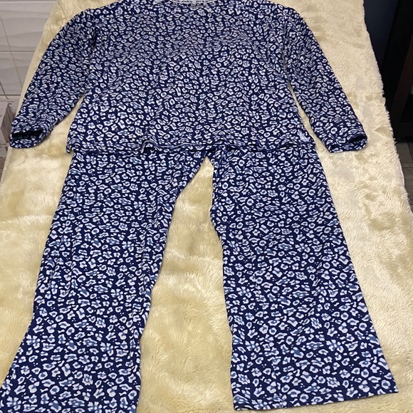 Muk Luks Pants - Muk Luks Navy and White Patterned Jogger Set